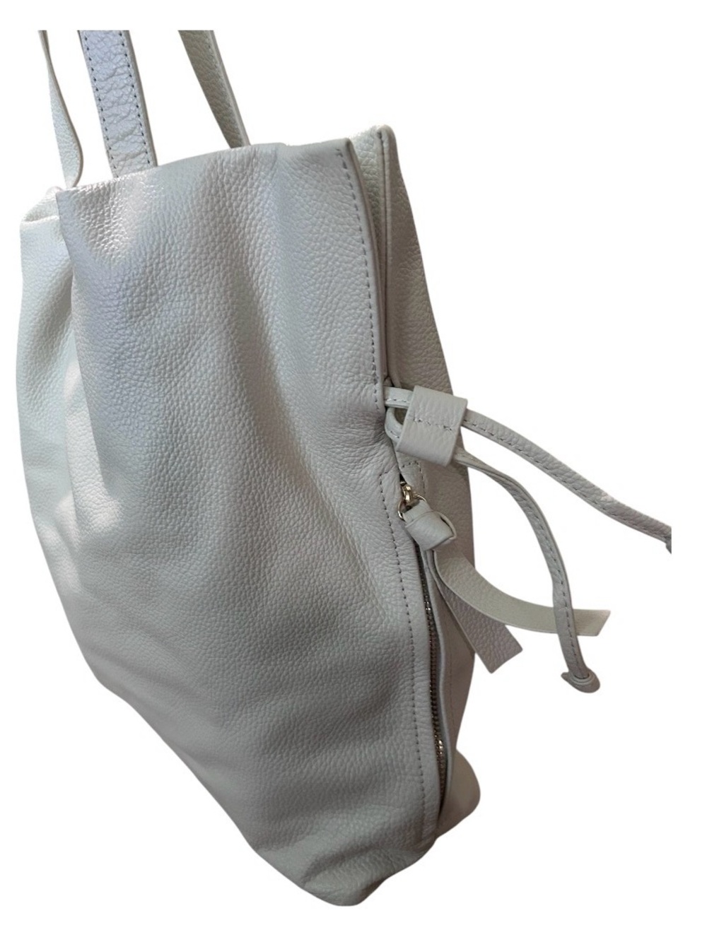 Tote Le Monde Genuine Pebbled Leather Roma Cinch Tote Bag - Picture 3 of 13